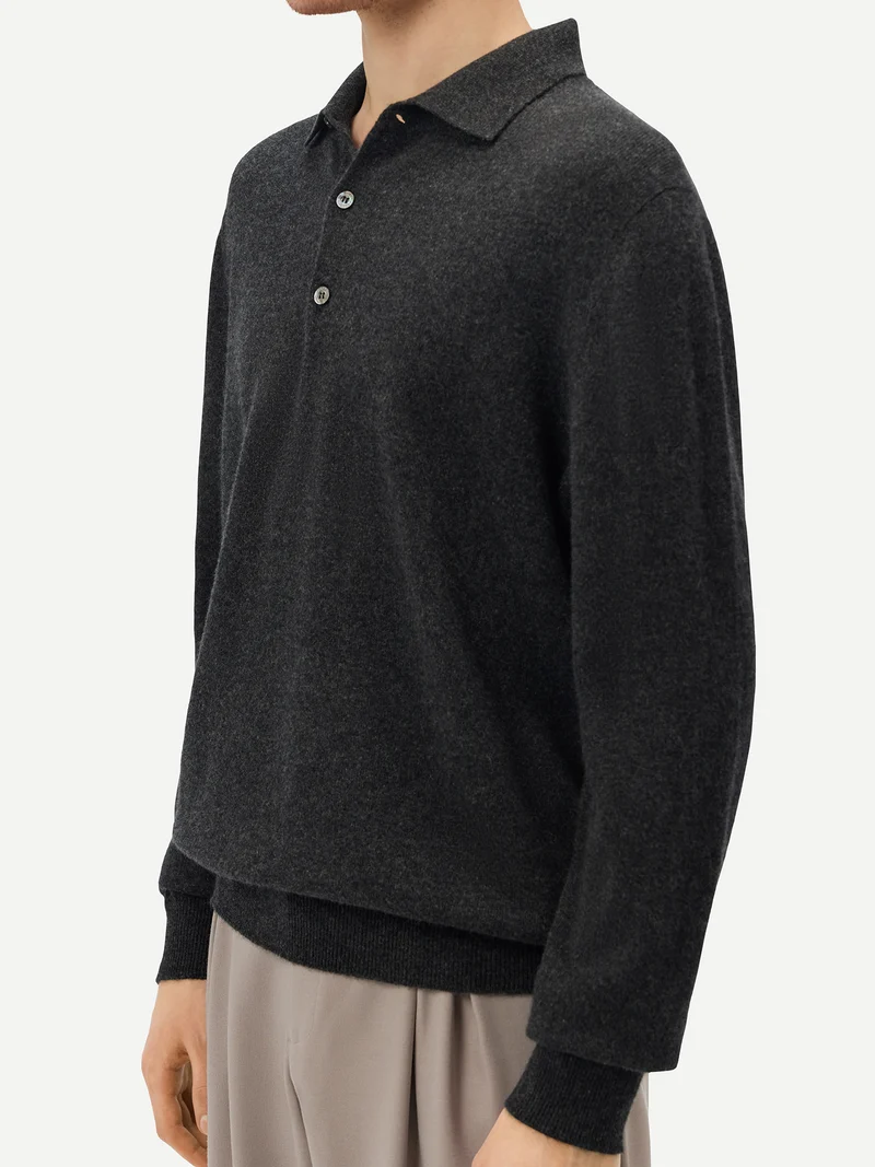 Basic Kaschmirpullover mit Polokragen