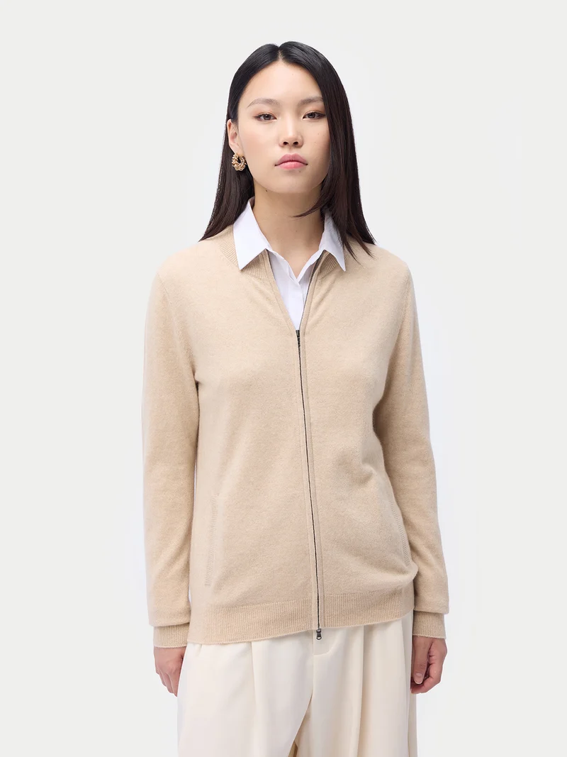 Kaschmir Cardigan mit Reißverschluss