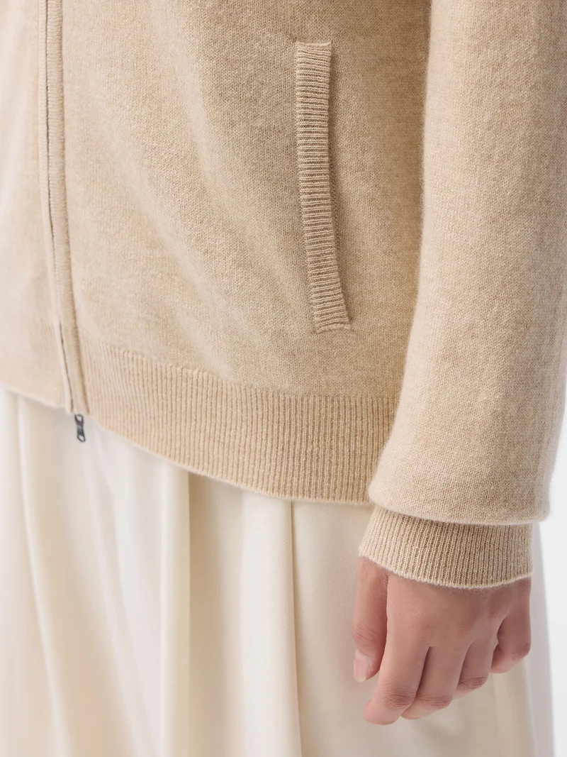 Kaschmir Cardigan mit Reißverschluss