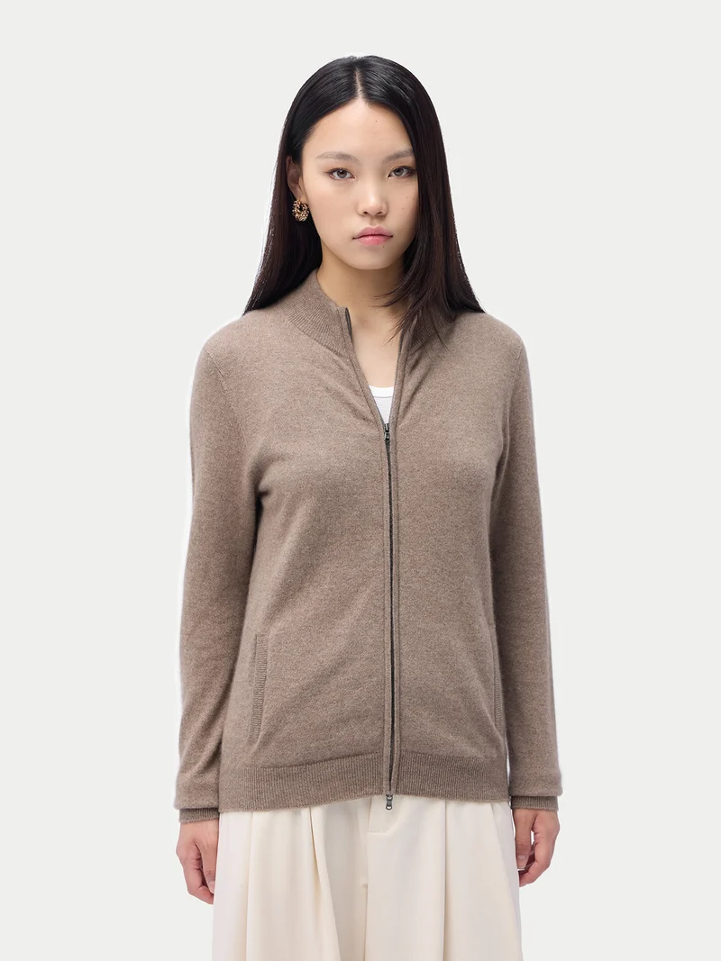 Kaschmir Cardigan mit Reißverschluss