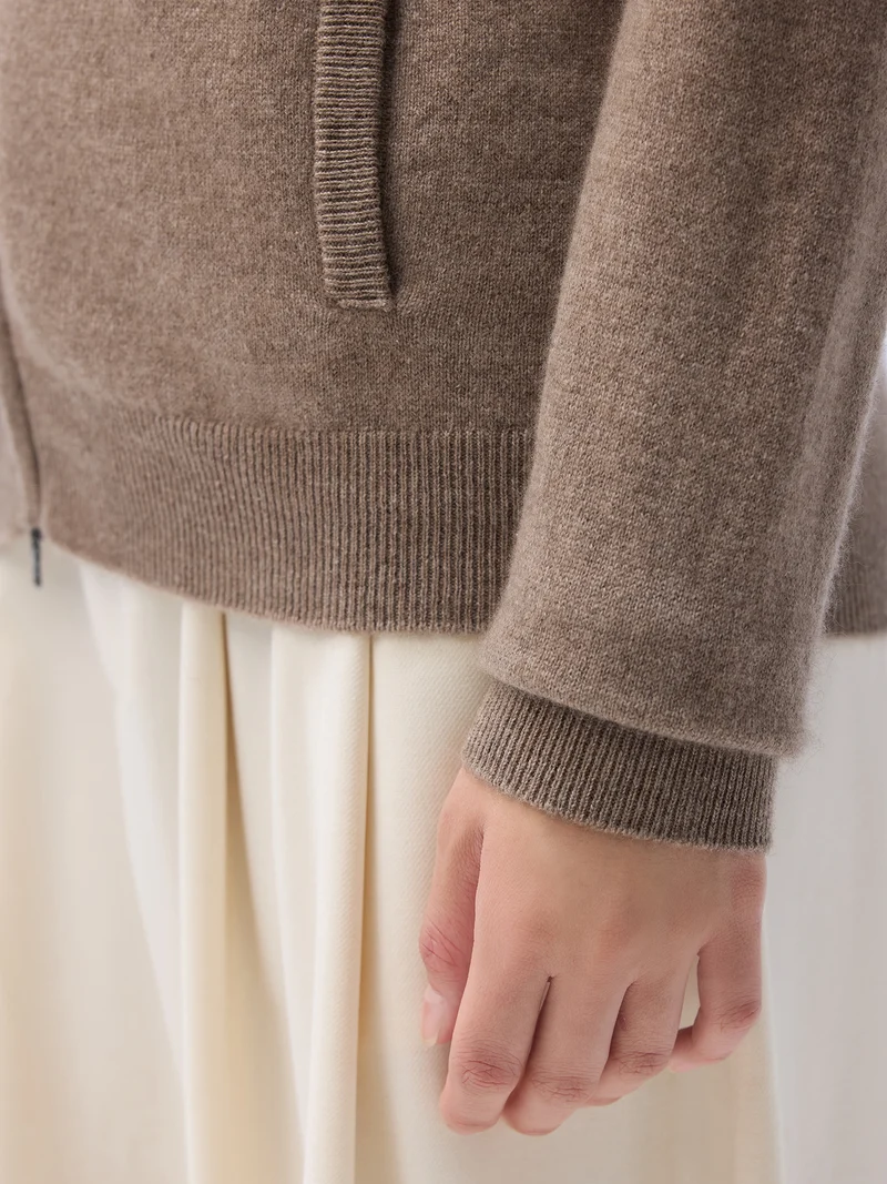 Kaschmir Cardigan mit Reißverschluss