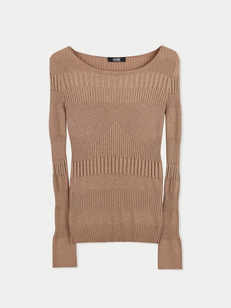 Rippenpullover aus Baumwoll-Seiden-Kaschmir-Mischung