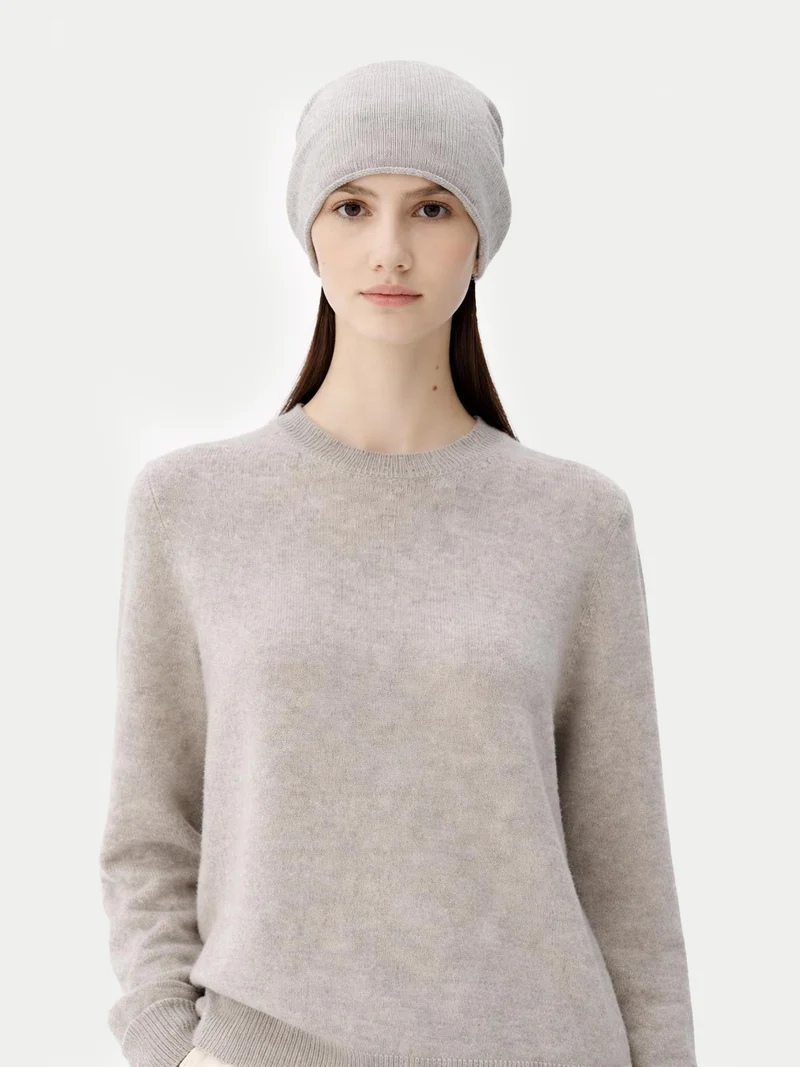 Kaschmir-Set aus Pullover und Mütze