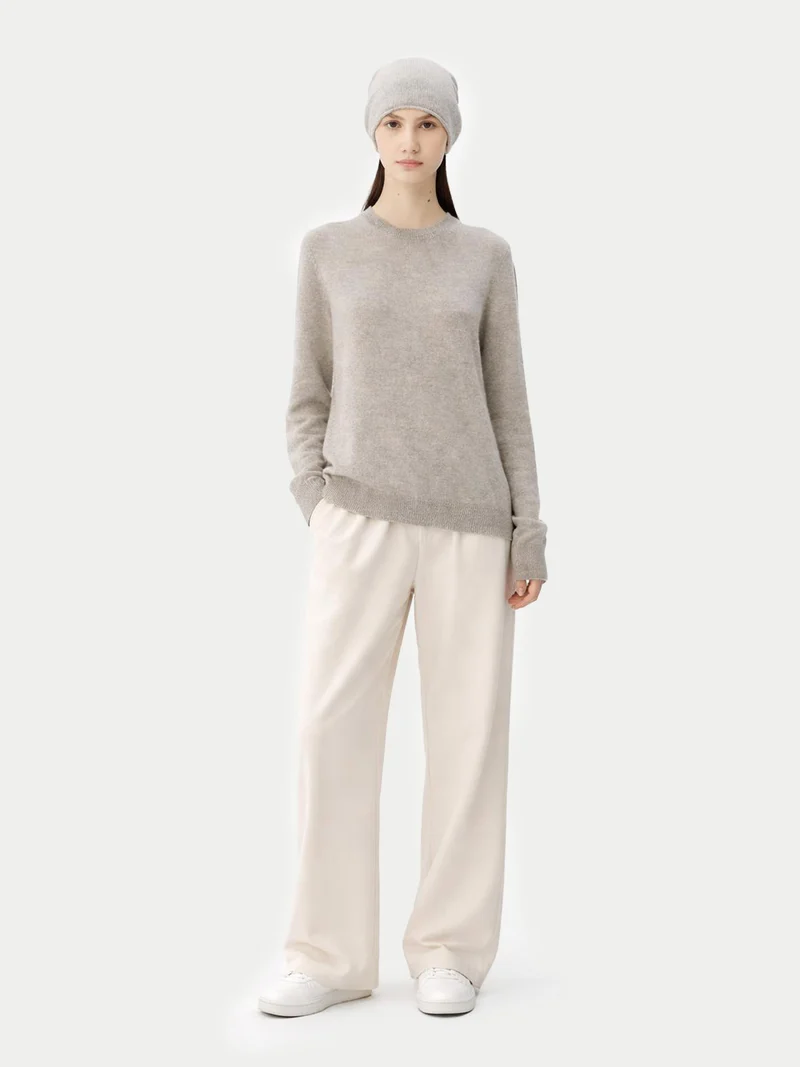 Kaschmir-Set aus Pullover und Mütze