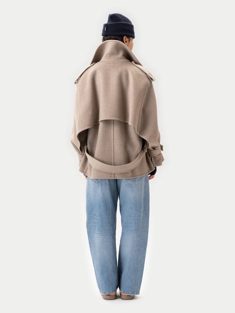Kaschmir Peacoat im Trench-Stil