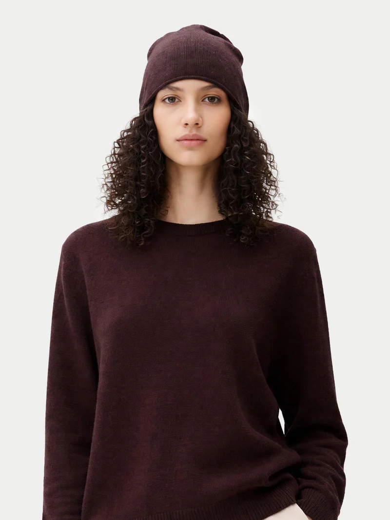 Kaschmir-Set aus Pullover und Mütze