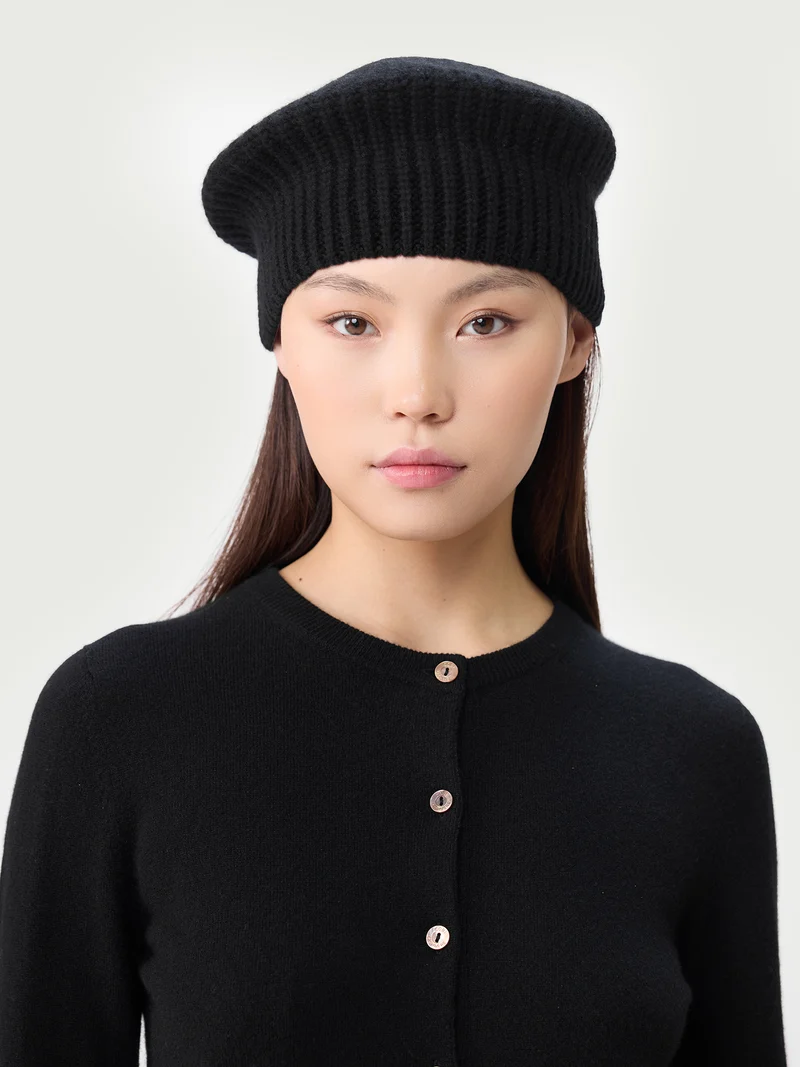 Strukturierte Strick-Beret