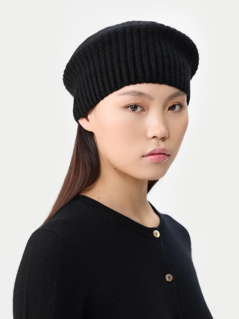 Strukturierte Strick-Beret