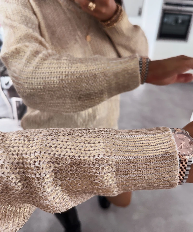 Pullover Metallic Livi Gold