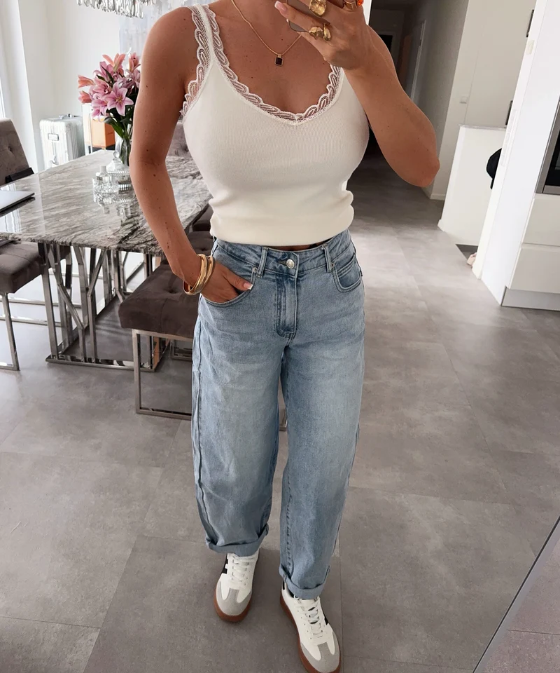 Stretch Balloon Jeans Maretta Blau