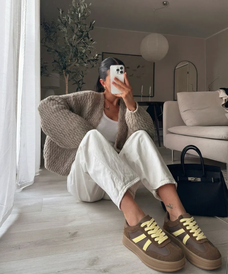 Sneaker Camille Braun Gelb