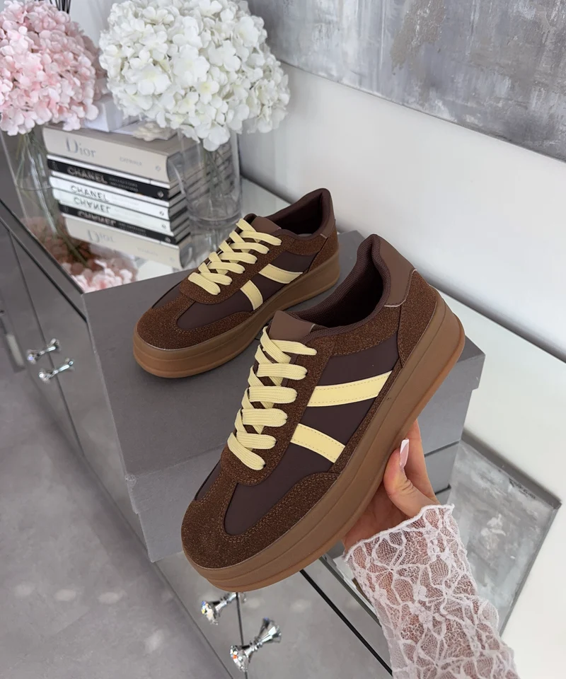 Sneaker Camille Braun Gelb