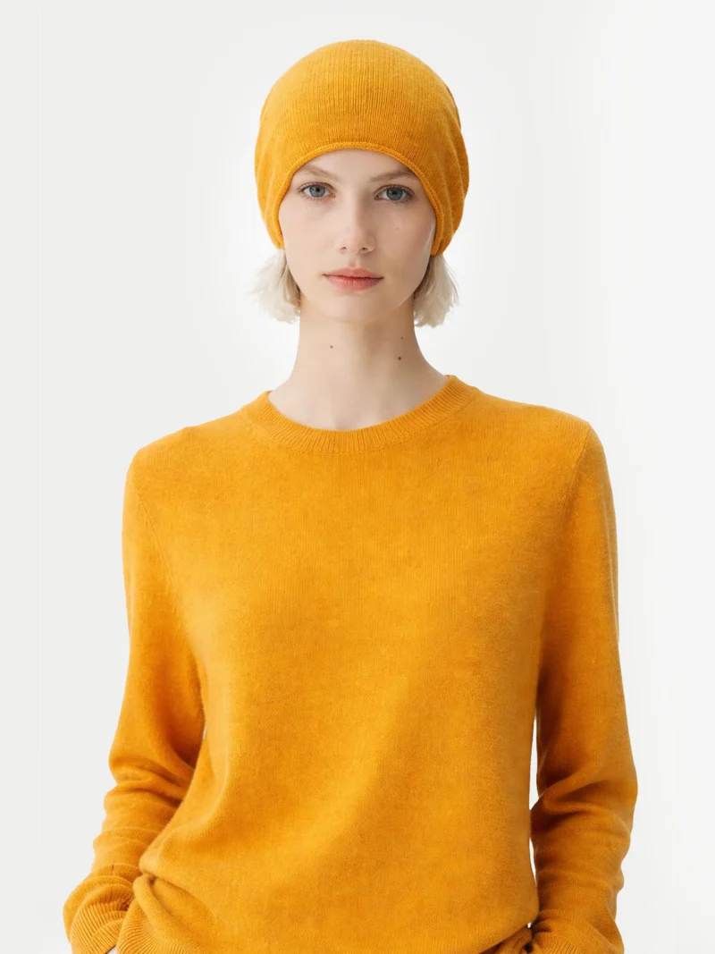 Kaschmir-Set aus Pullover und Mütze