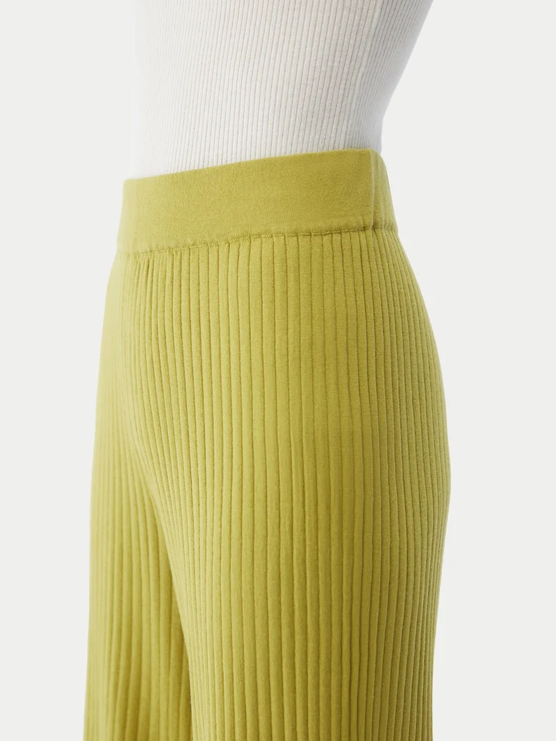 Rippenstrick-Hose aus Seide-Kaschmir