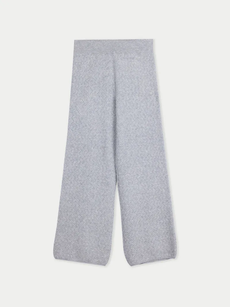 Weite Ajour-Strick Kaschmir-Hosen