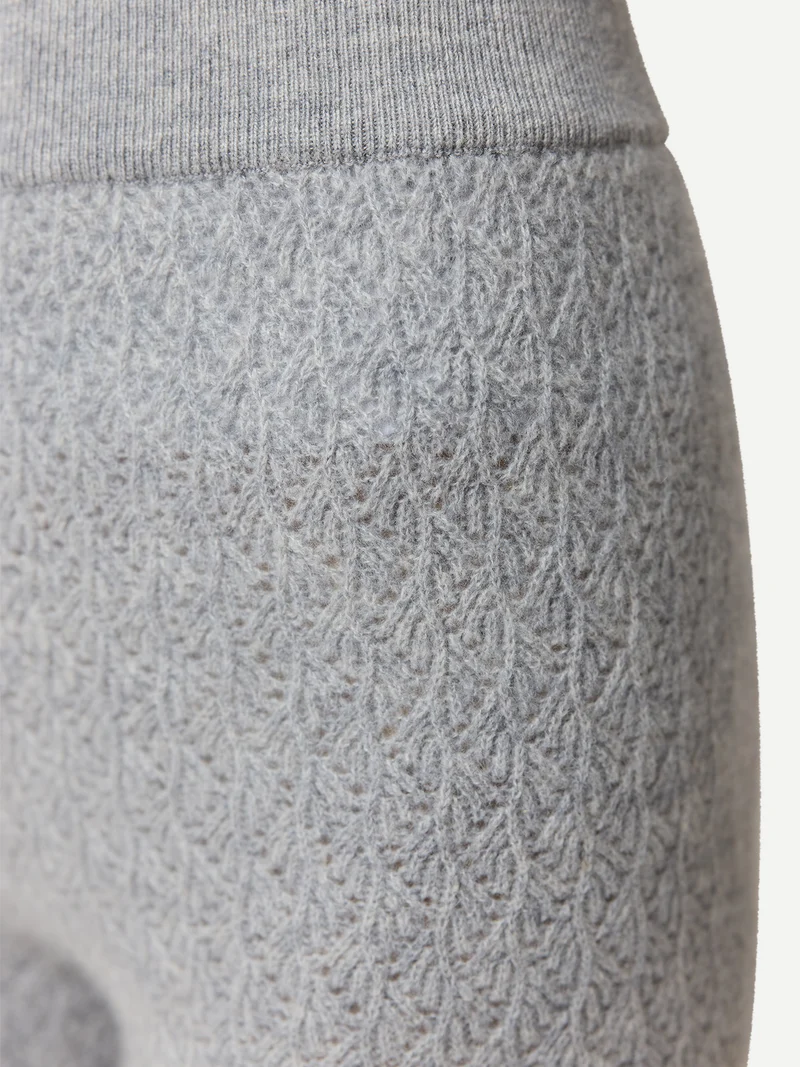 Weite Ajour-Strick Kaschmir-Hosen