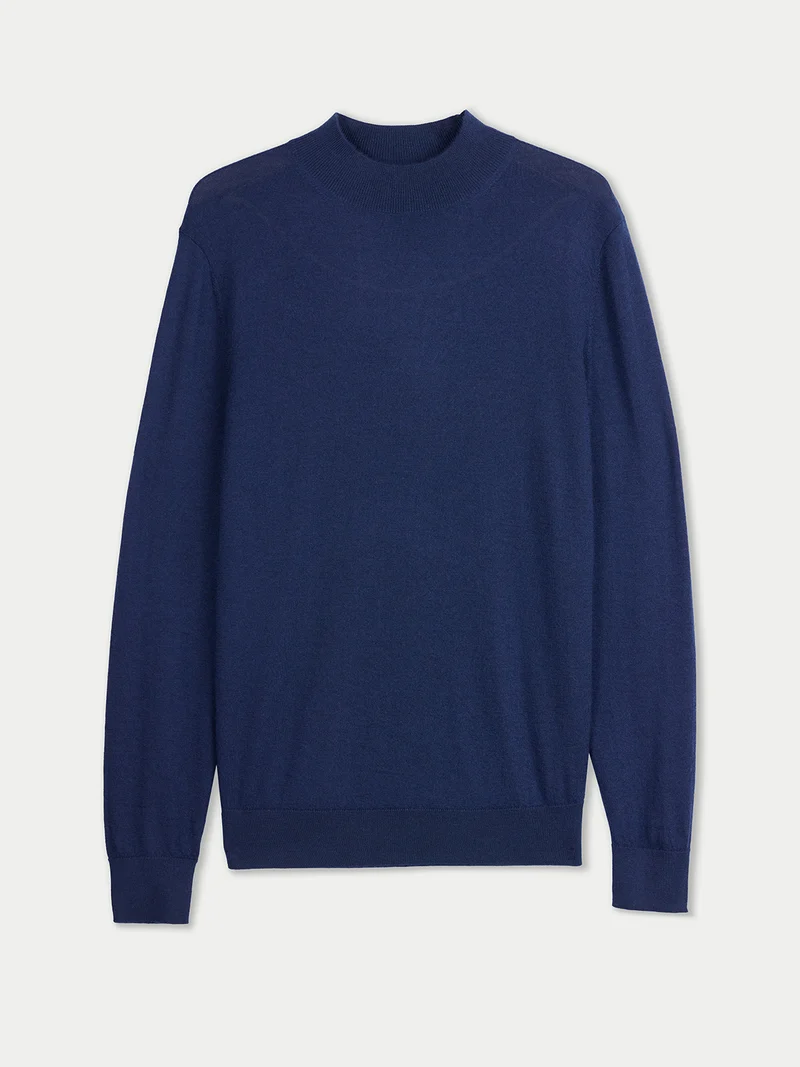 Herren Kaschmir-Seide Pullover mit Stehkragen
