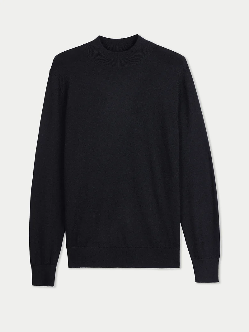 Herren Kaschmir-Seide Pullover mit Stehkragen