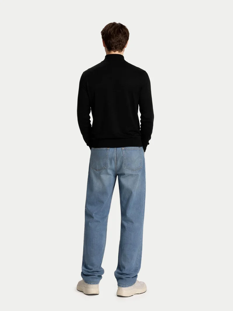 Herren Kaschmir-Seide Pullover mit Stehkragen