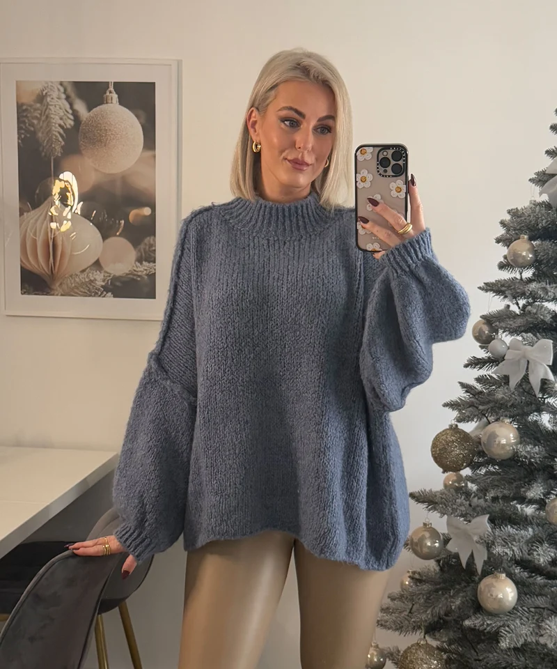 Oversize Pullover Nata Jeansblau