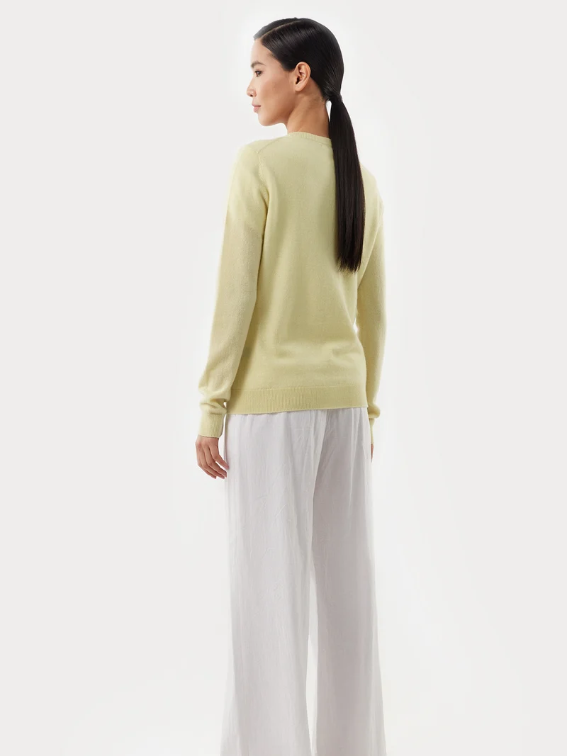 Basic V-Ausschnitt Kaschmirstrickjacke