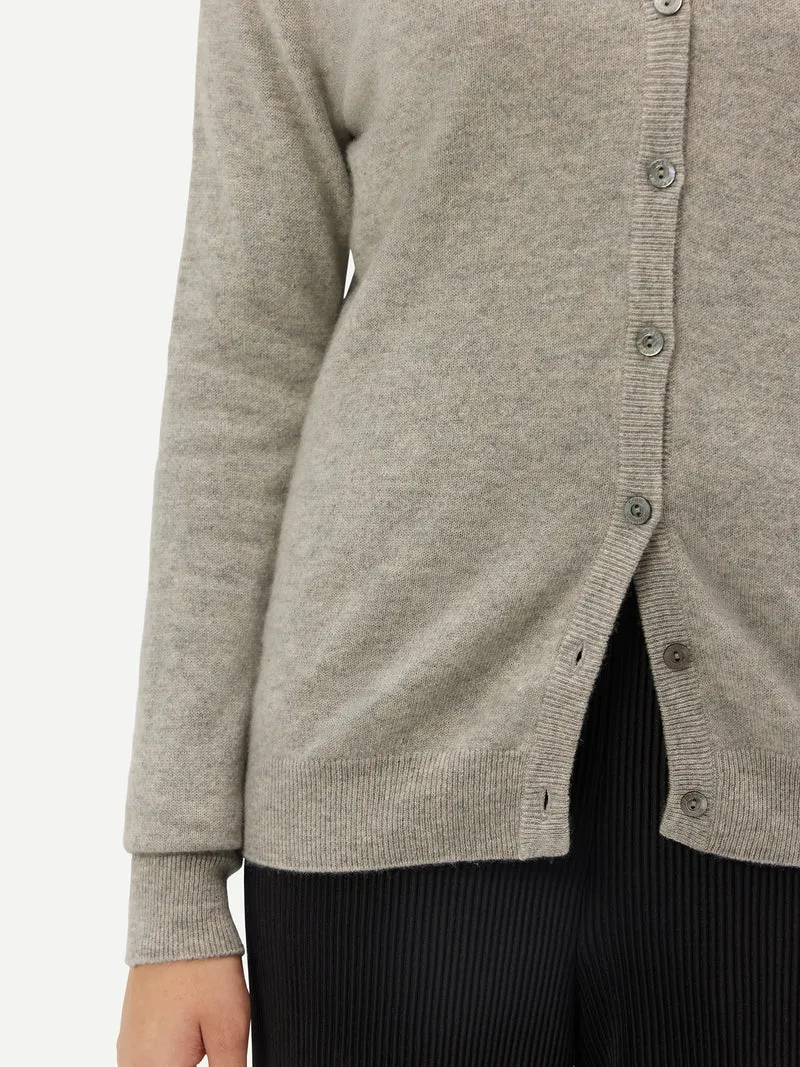 V-Ausschnitt Kaschmirstrickjacke
