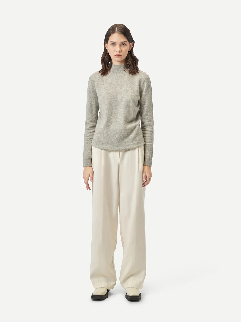 Basic Stehkragenpullover aus Kaschmir