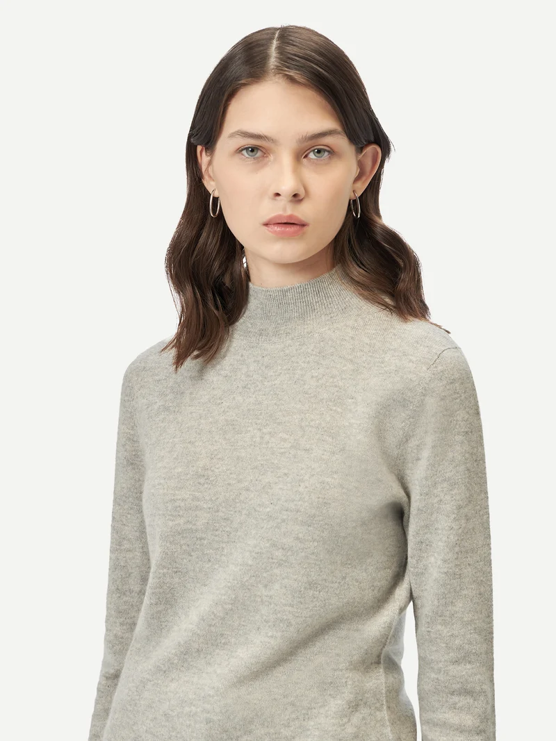 Basic Stehkragenpullover aus Kaschmir
