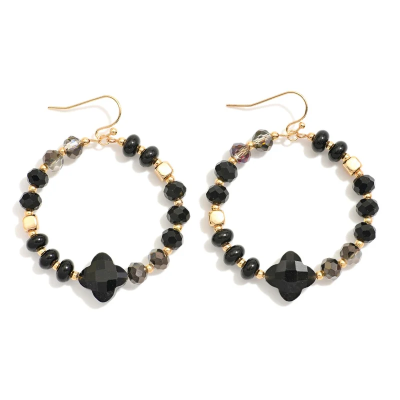 Judson & Company Beaded Hoop Drop Earrings