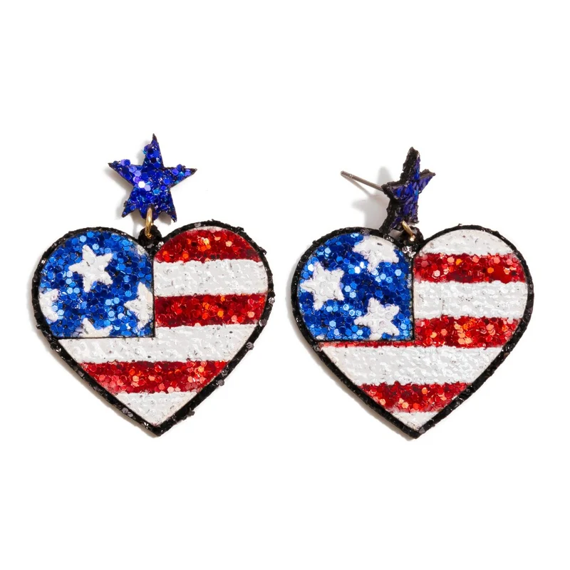 Judson & Company Patriotic Heart Earrings