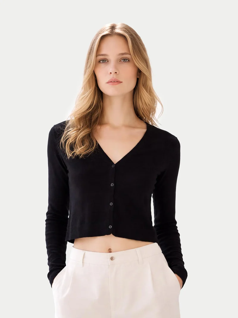 Leichte Strickjacke aus Kaschmir-Seide