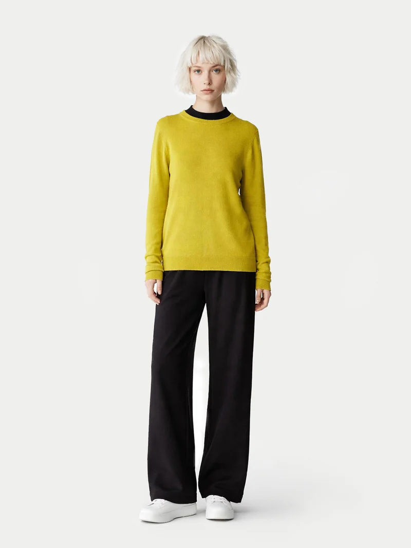 Basic R-Ausschnitt Kaschmirpullover