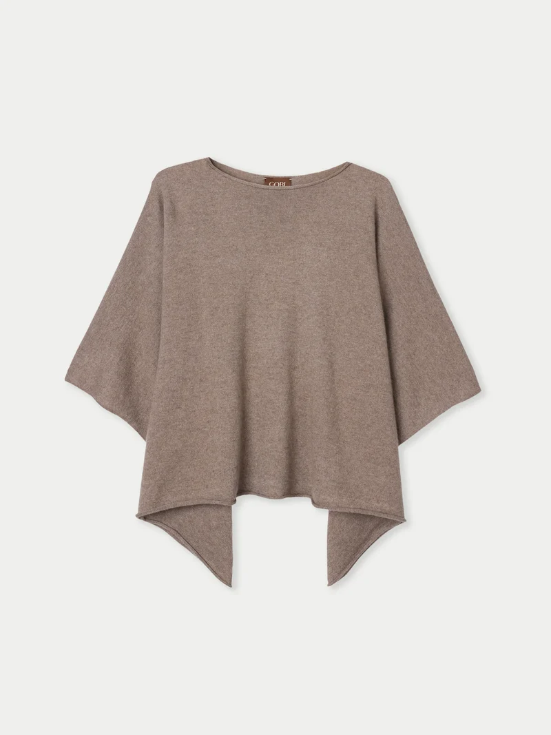Timeless Kaschmir-Poncho mit Bootsausschnitt