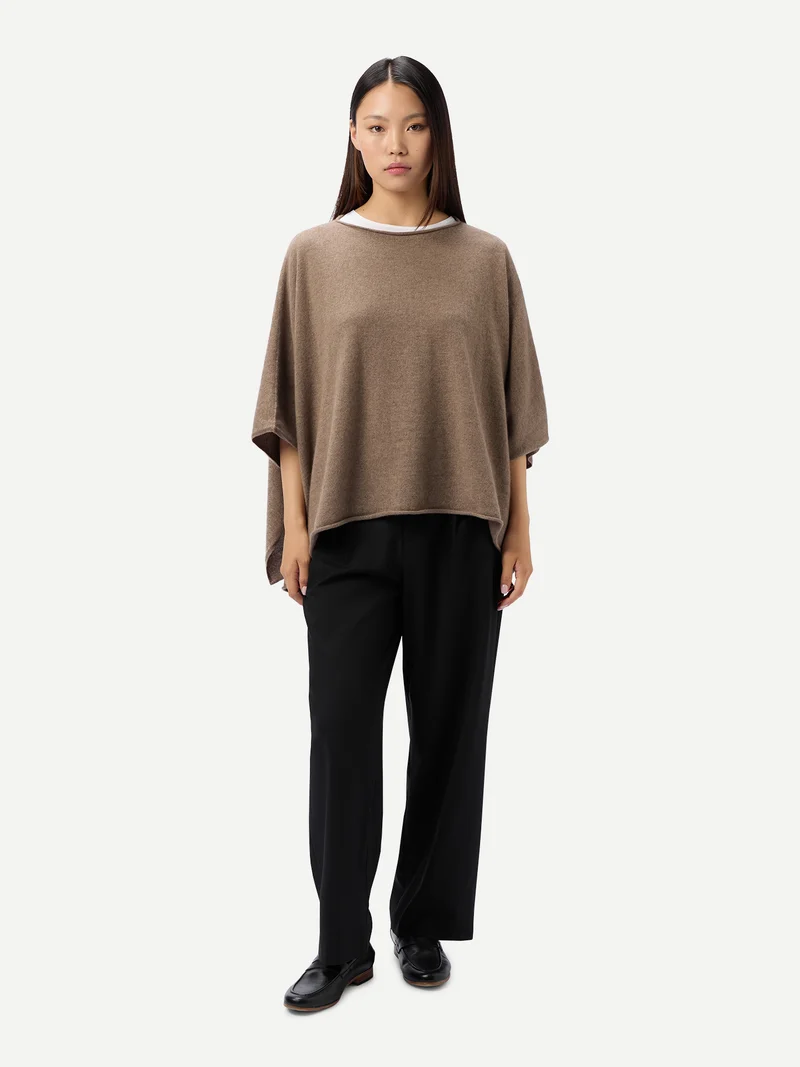 Timeless Kaschmir-Poncho mit Bootsausschnitt