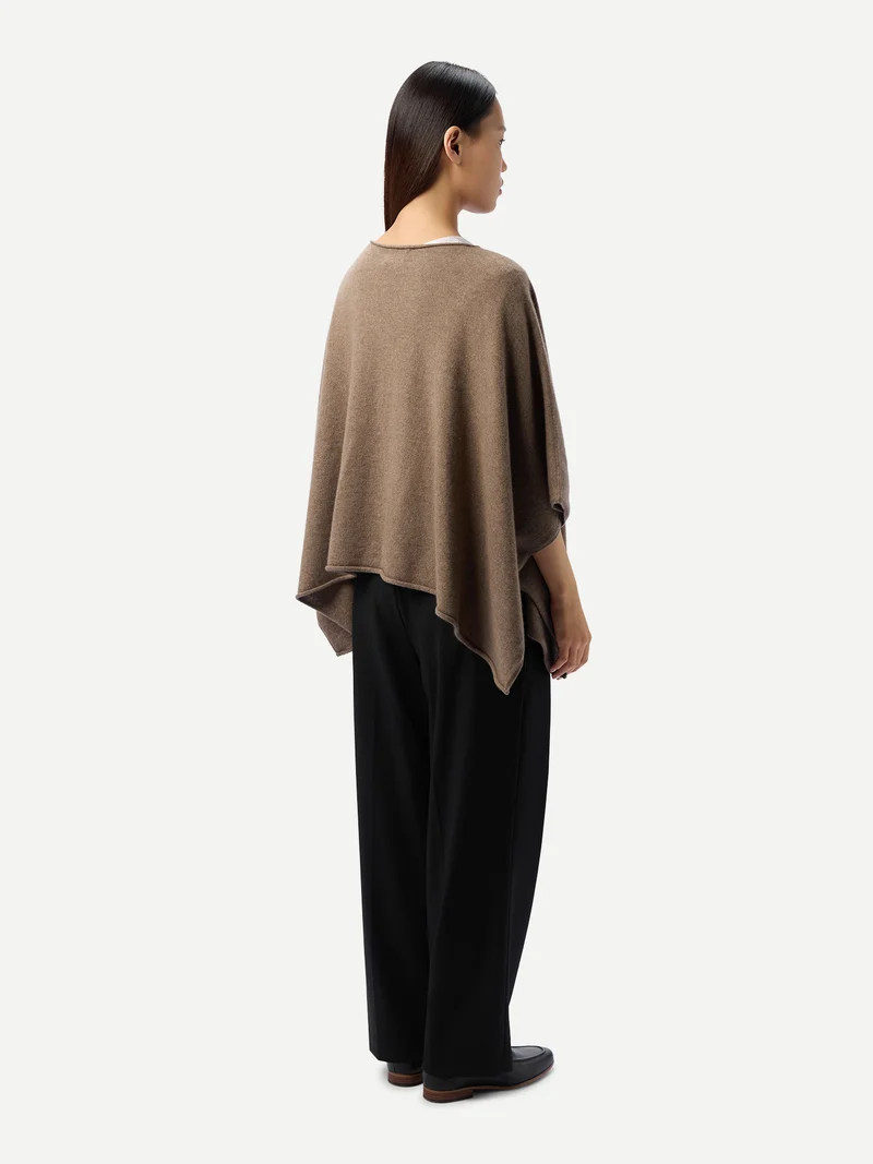 Timeless Kaschmir-Poncho mit Bootsausschnitt