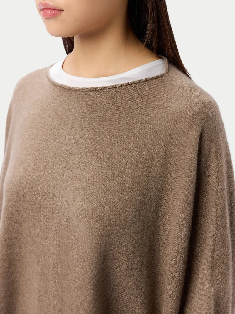 Timeless Kaschmir-Poncho mit Bootsausschnitt
