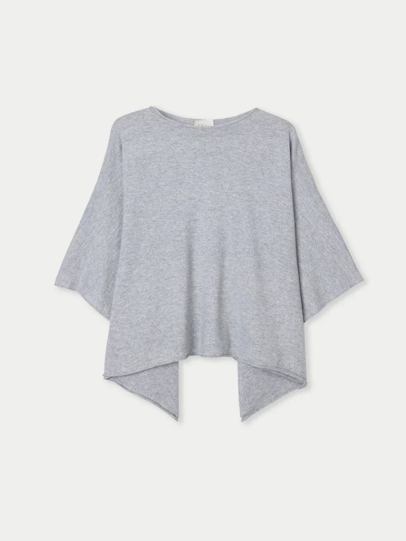 Timeless Kaschmir-Poncho mit Bootsausschnitt