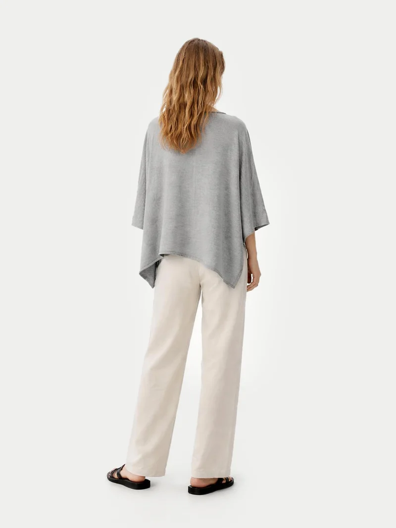 Timeless Kaschmir-Poncho mit Bootsausschnitt
