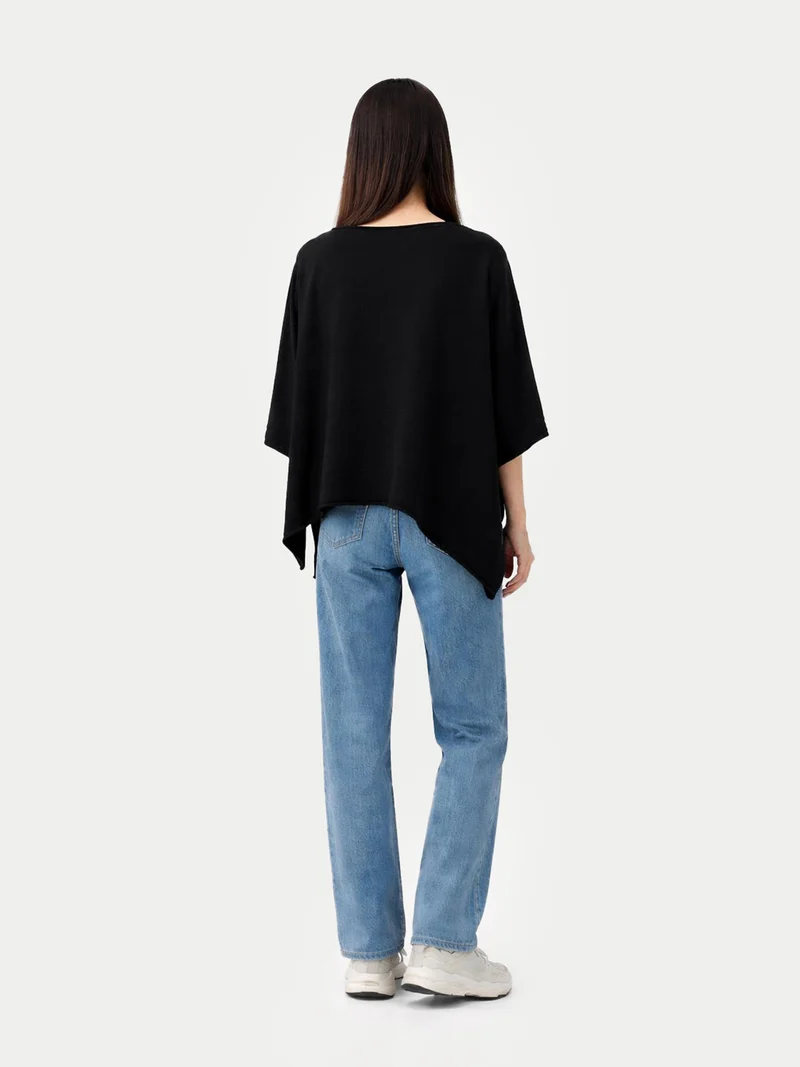 Timeless Kaschmir-Poncho mit Bootsausschnitt