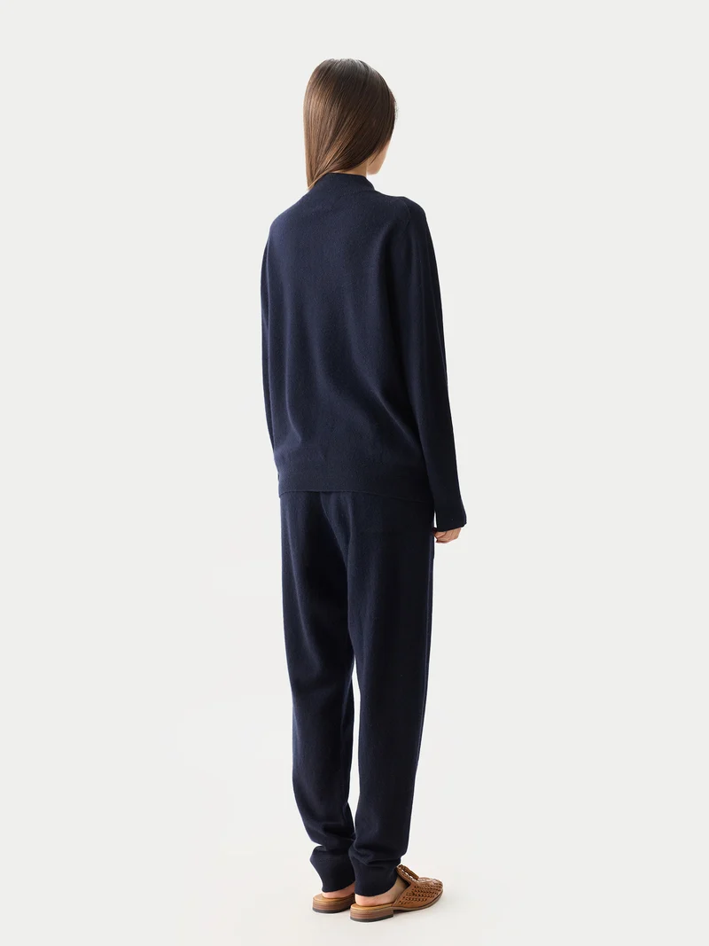 Zeitloser Kaschmir Strickjacke mit Reißverschluss