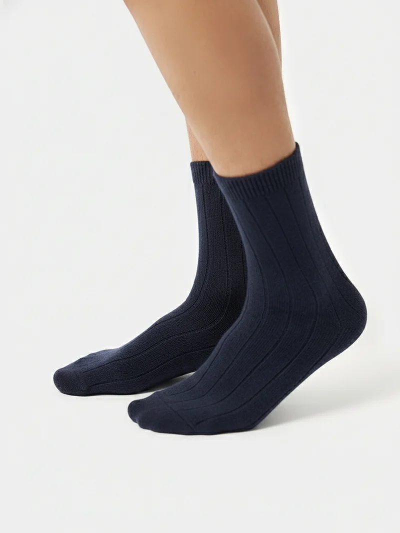 Unisex Kaschmir Strick-Bettsocken mit Trim