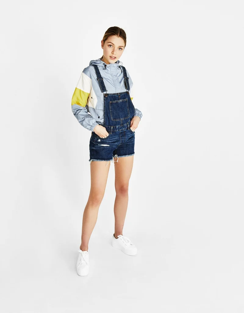 Short denim dungarees