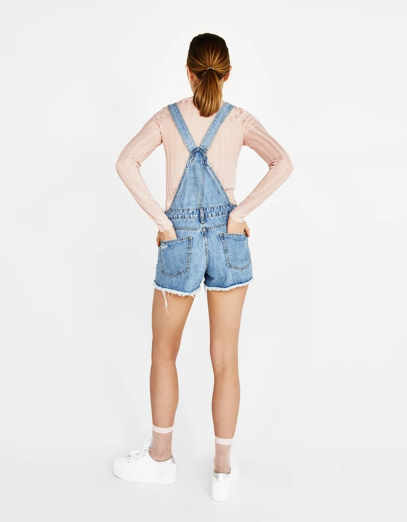 Short denim dungarees