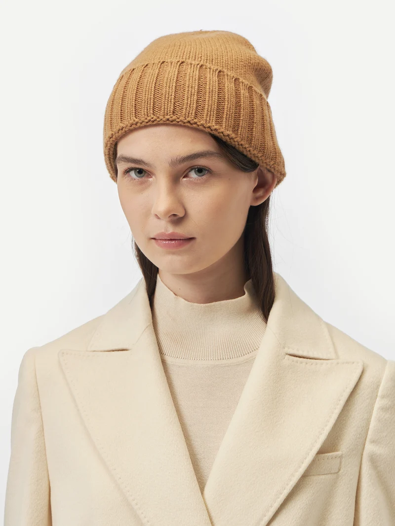 Rippenstrick Kaschmir Mütze /Unisex/
