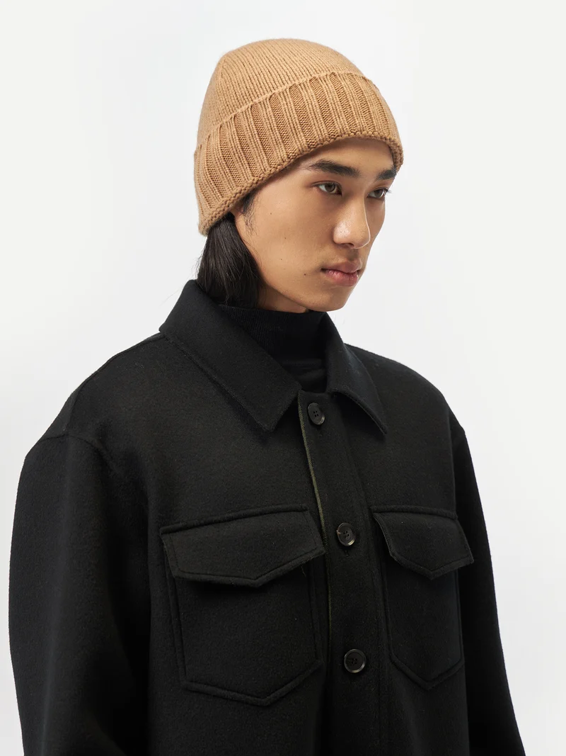 Rippenstrick Kaschmir Mütze /Unisex/
