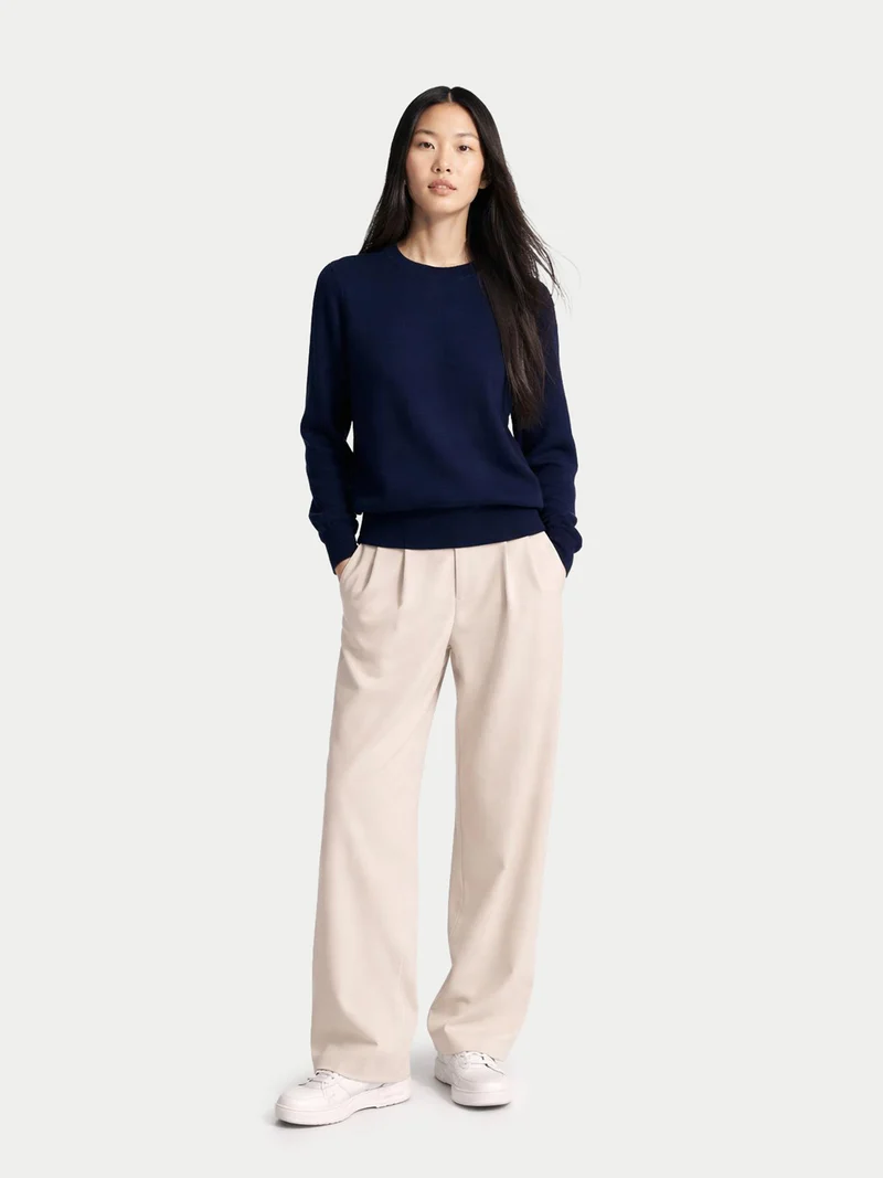 Damen Kaschmirpullover mit Rundhalsausschnitt