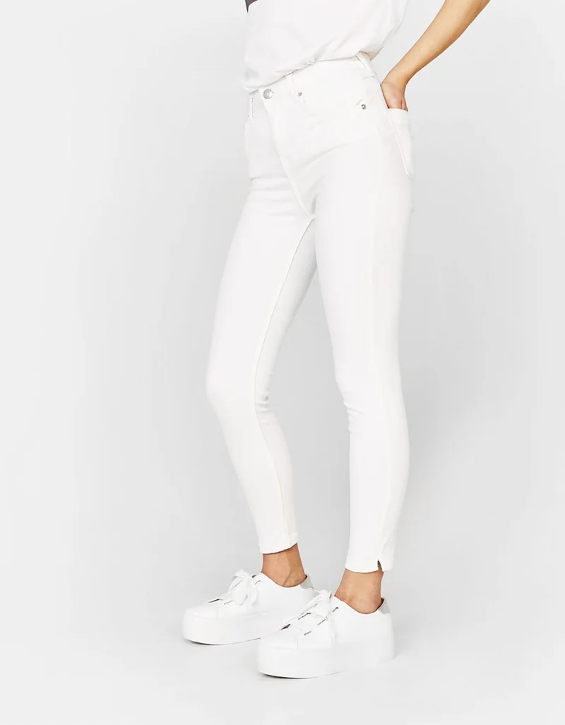 Skinny mid-rise trousers