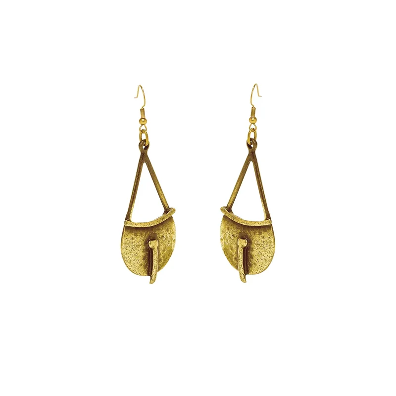 Chanour Handmade Antiqued Gold Finish Pewter Earrings