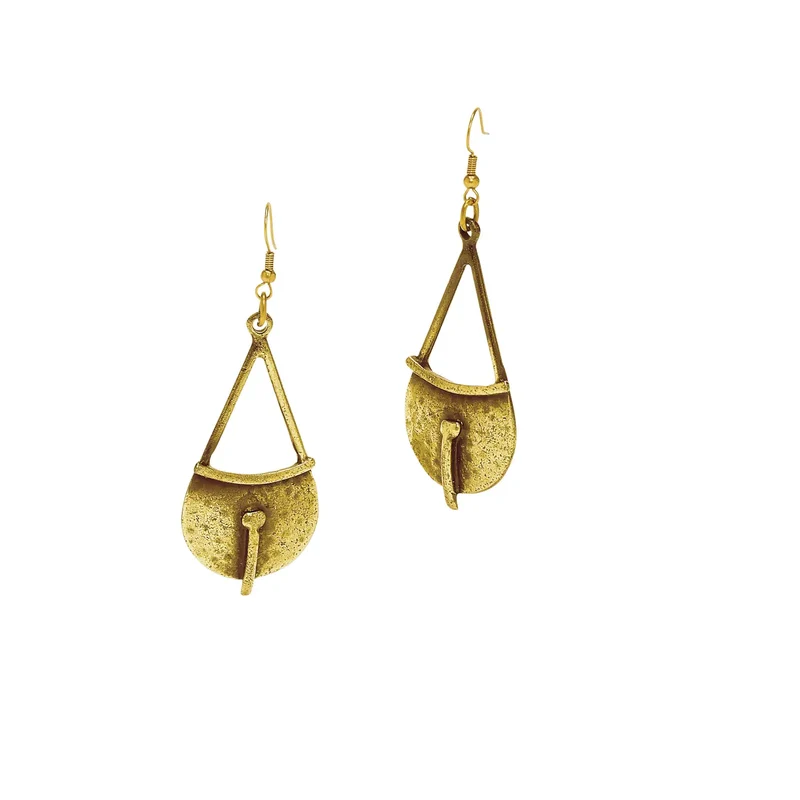 Chanour Handmade Antiqued Gold Finish Pewter Earrings