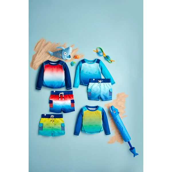 Mudpie Boys' Stars, Sharks, or Gators Color Change Rash Guard